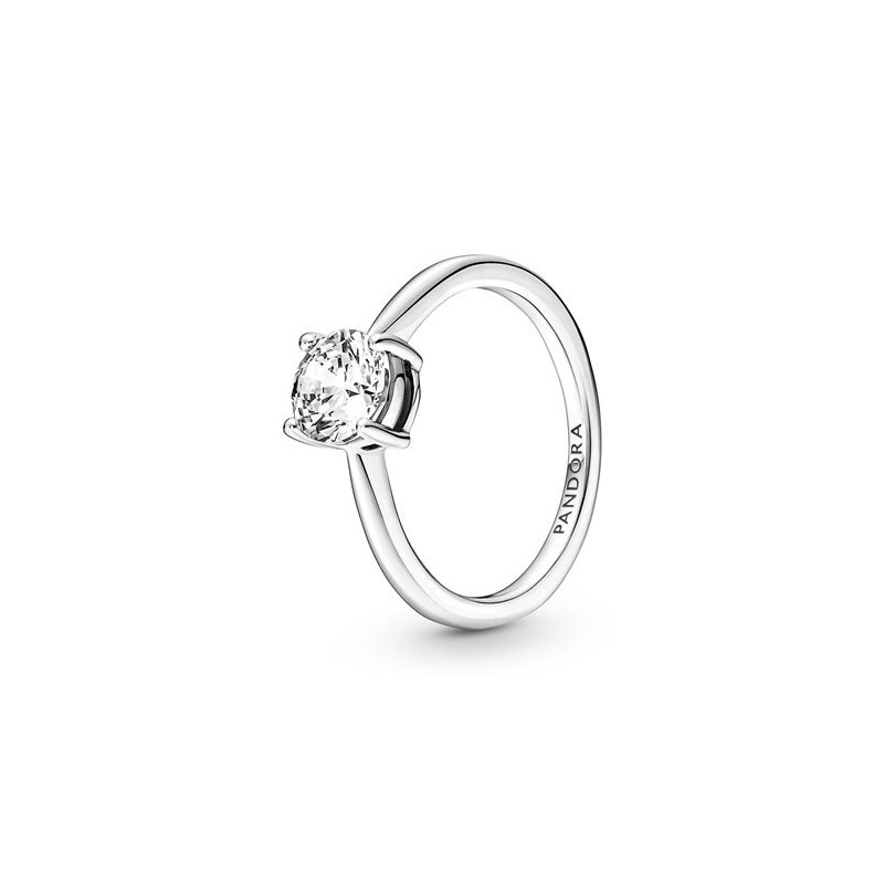 Sterling silver ring with clear cubic zirconia