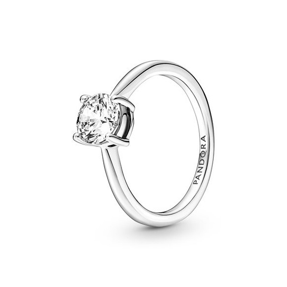 Sterling silver ring with clear cubic zirconia