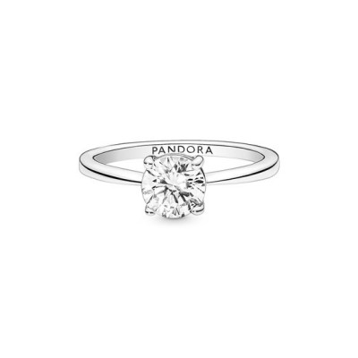 Sterling silver ring with clear cubic zirconia 2