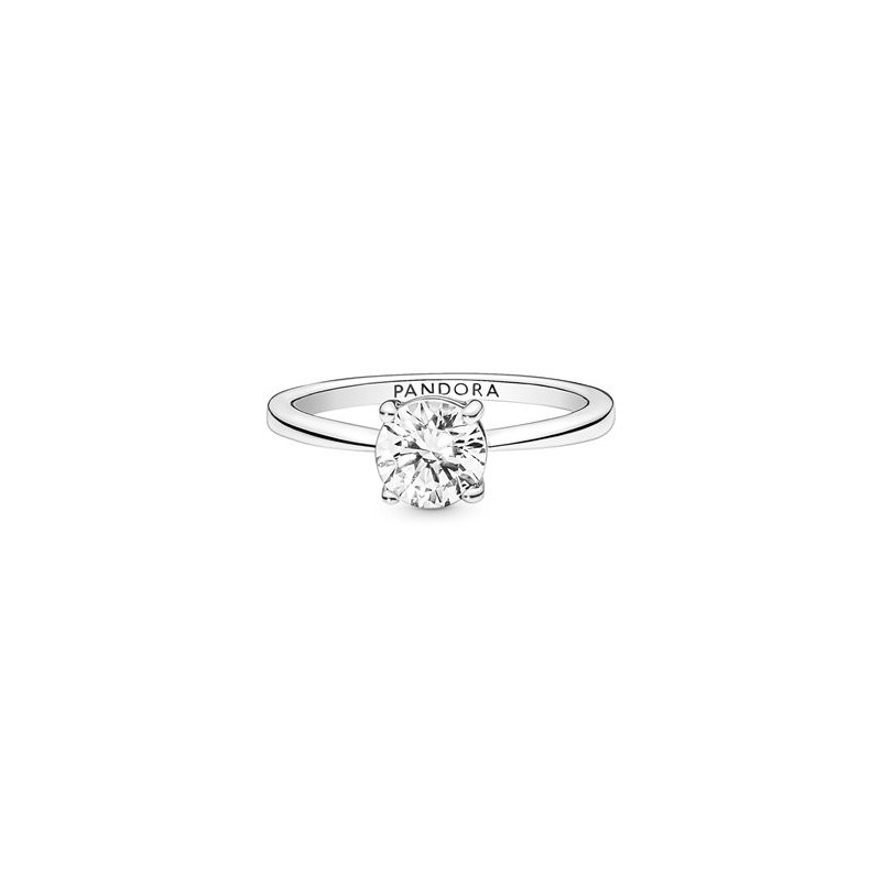 Sterling silver ring with clear cubic zirconia