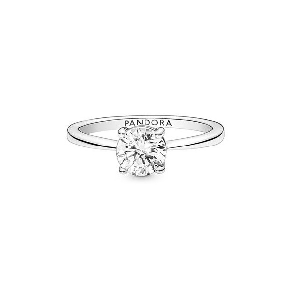 Sterling silver ring with clear cubic zirconia