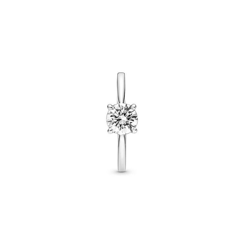 Sterling silver ring with clear cubic zirconia