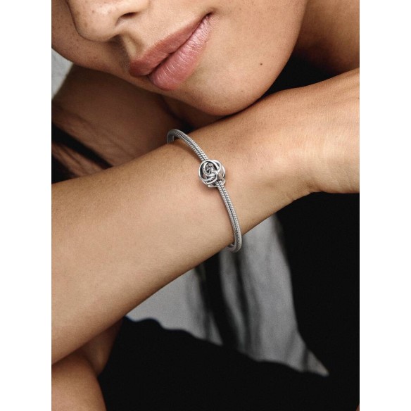 Encircled heart sterling silver charm