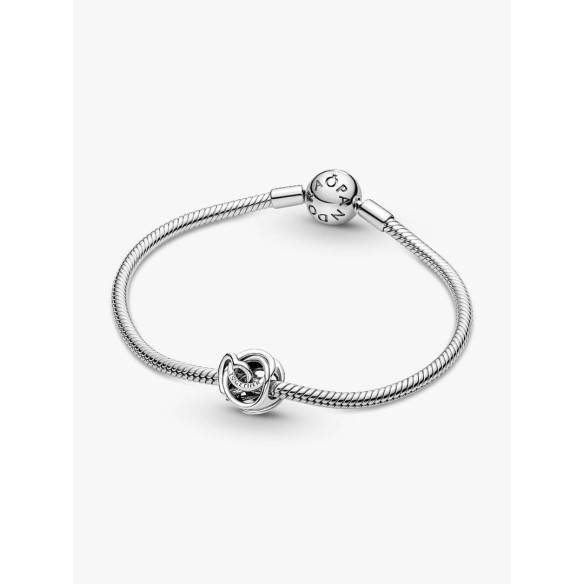 Encircled heart sterling silver charm