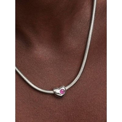 Engravable heart sterling silver charm with sweet grape purple crystal 2