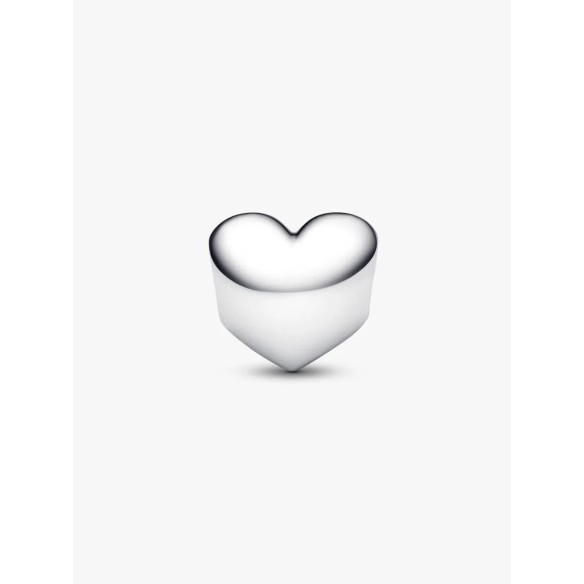 Engravable heart sterling silver charm with bioresin man-made mother o