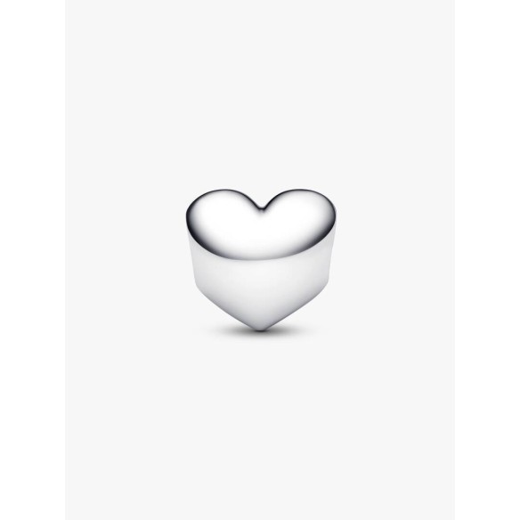 Engravable heart sterling silver charm with salsa red crystal