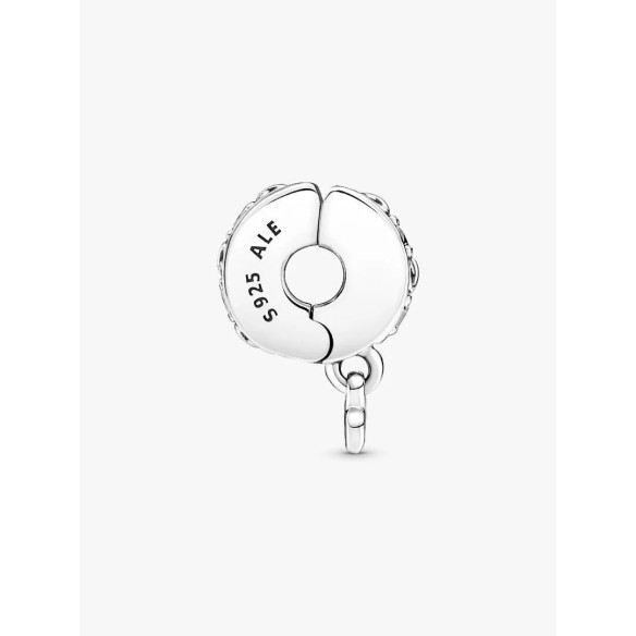 Infinity sterling silver clip with clear cubic zirconia and silicone g