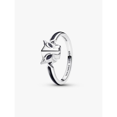 Marvel Black Panther sterling silver ring with black crystal and black