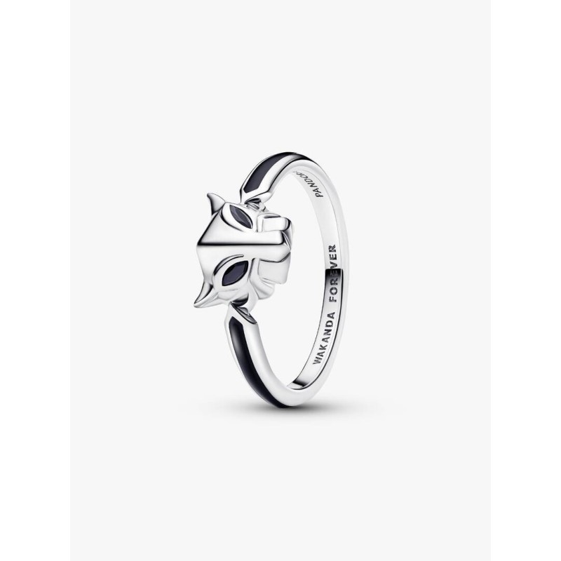 Marvel Black Panther sterling silver ring with black crystal and black