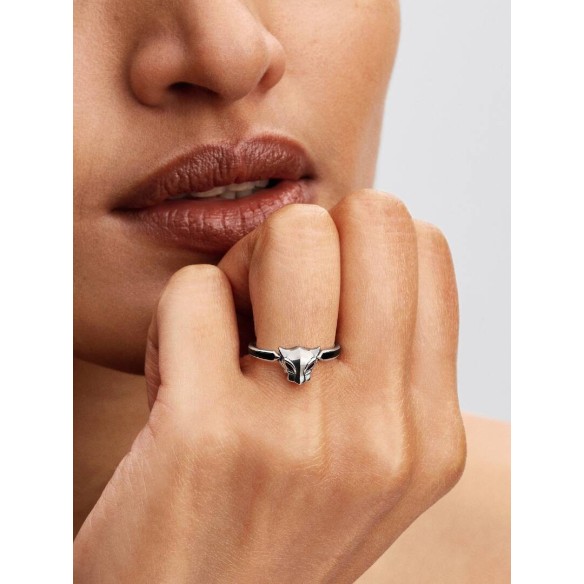 Marvel Black Panther sterling silver ring with black crystal and black