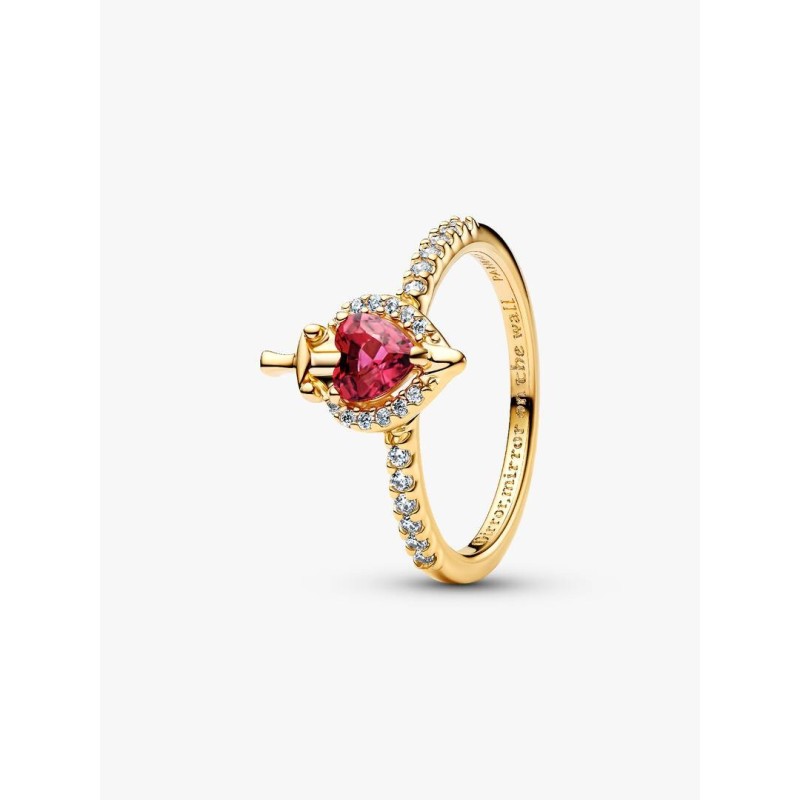 Disney Villains Evil Queen 14k gold-plated ring with fuchsia rose crys