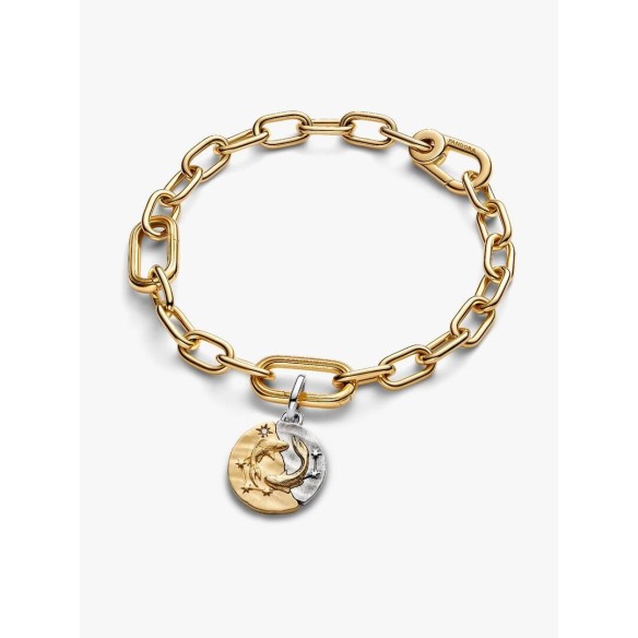 Pisces sterling silver and 14k gold-plated medallion with clear cubic