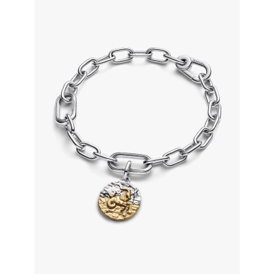 Capricornus sterling silver and 14k gold-plated medallion with clear c 2