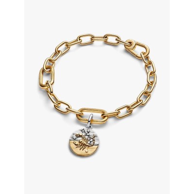 Scorpius sterling silver and 14k gold-plated medallion with clear cubi 2