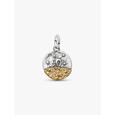 Leo sterling silver and 14k gold-plated medallion with clear cubic zir 2
