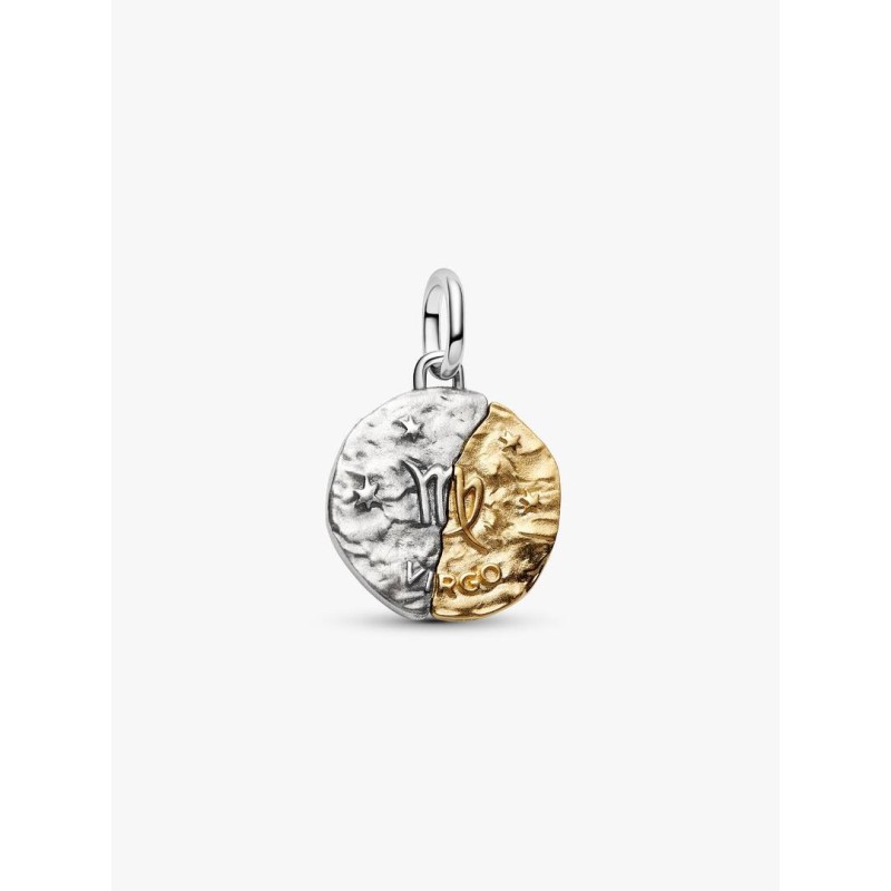 Virgo sterling silver and 14k gold-plated medallion with clear cubic z