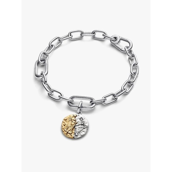 Virgo sterling silver and 14k gold-plated medallion with clear cubic z