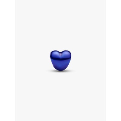 Heart sterling silver mini charm with blue enamel 2