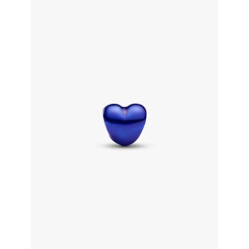 Heart sterling silver mini charm with blue enamel
