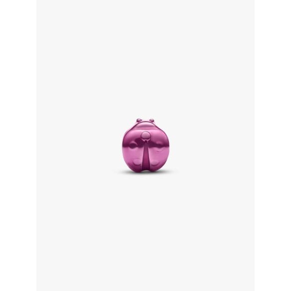 Ladybug sterling silver mini charm with pink enamel