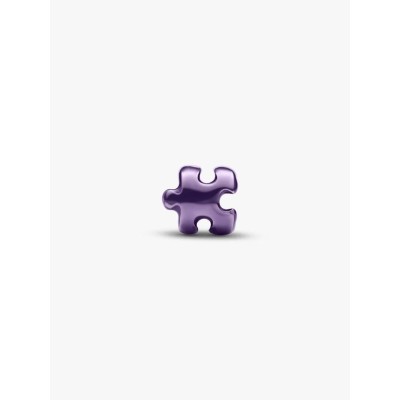 Puzzle sterling silver mini charm with purple enamel 2