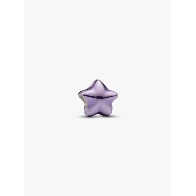 Star sterling silver mini charm with purple enamel
