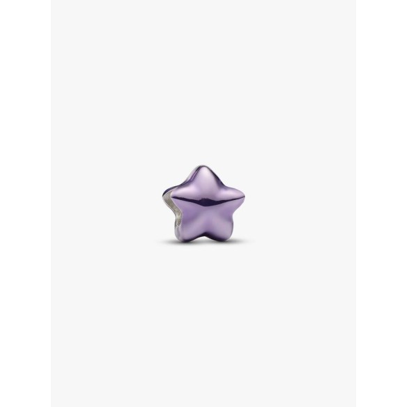 Star sterling silver mini charm with purple enamel