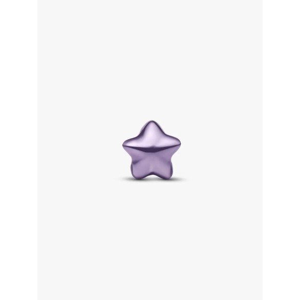 Star sterling silver mini charm with purple enamel