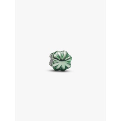 Clover sterling silver mini charm with green enamel