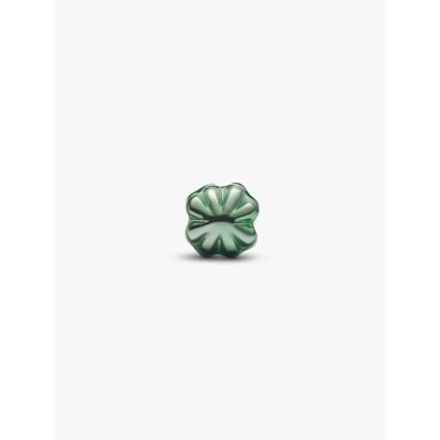Clover sterling silver mini charm with green enamel 2