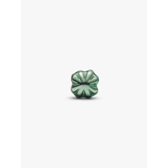 Clover sterling silver mini charm with green enamel