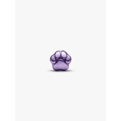 Paw sterling silver mini charm with purple enamel 2