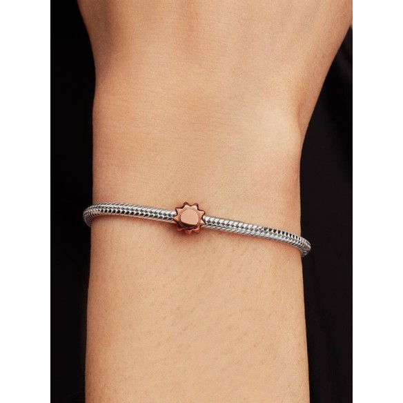 Sun sterling silver mini charm with orange enamel