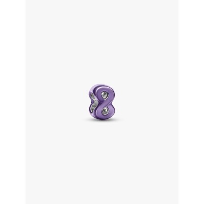Infinity sterling silver mini charm with purple enamel