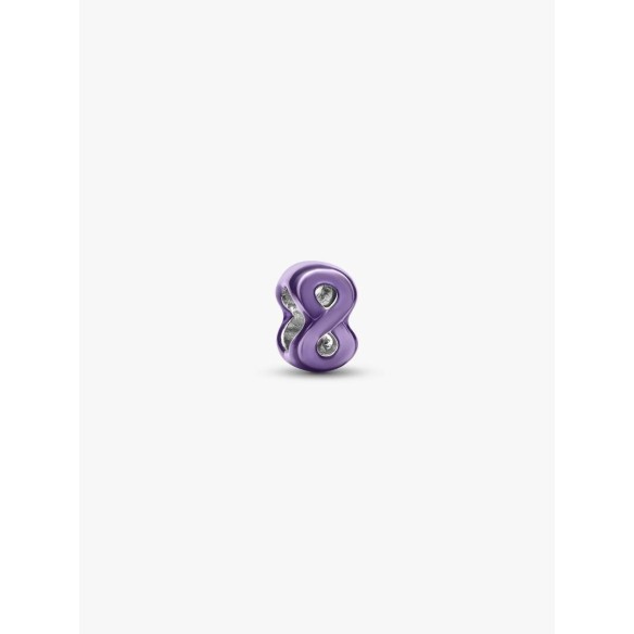 Infinity sterling silver mini charm with purple enamel