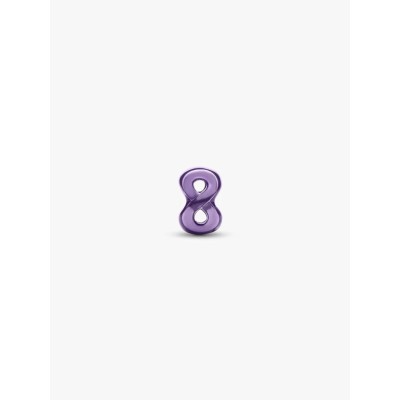 Infinity sterling silver mini charm with purple enamel 2