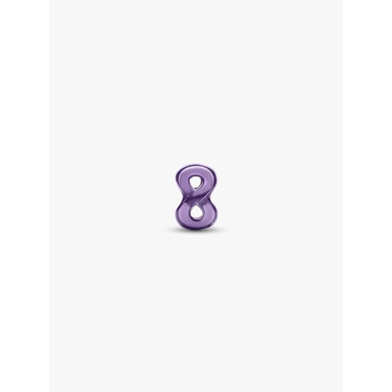 Infinity sterling silver mini charm with purple enamel
