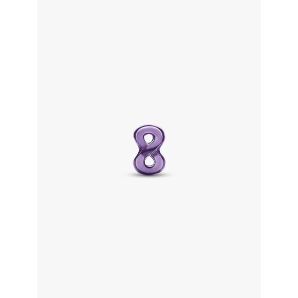 Infinity sterling silver mini charm with purple enamel
