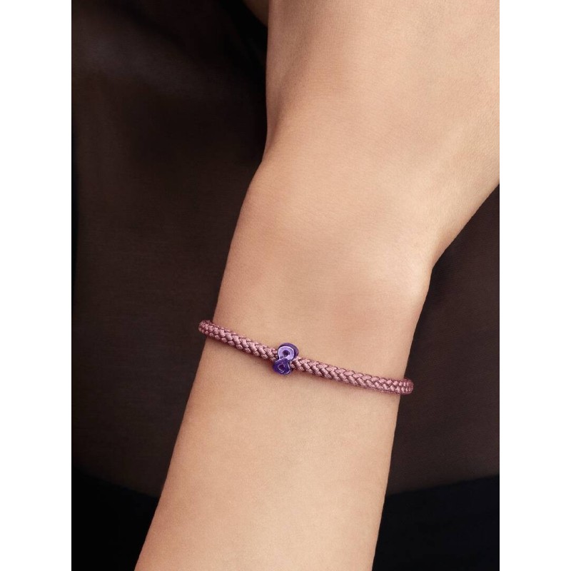Infinity sterling silver mini charm with purple enamel
