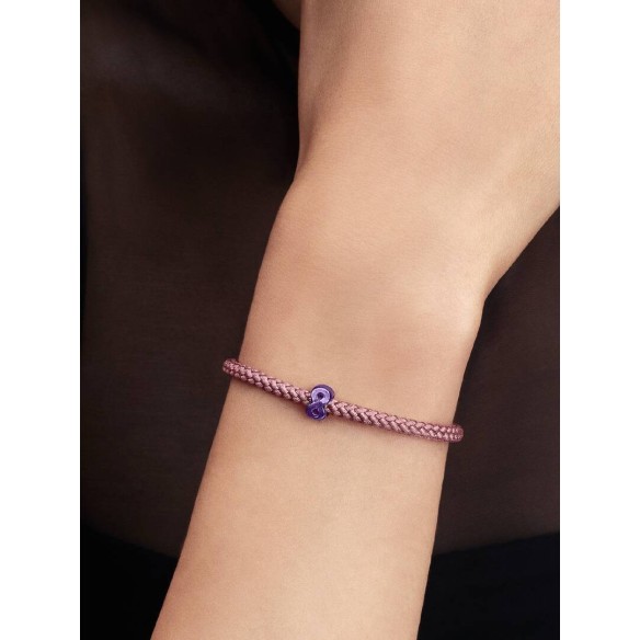 Infinity sterling silver mini charm with purple enamel