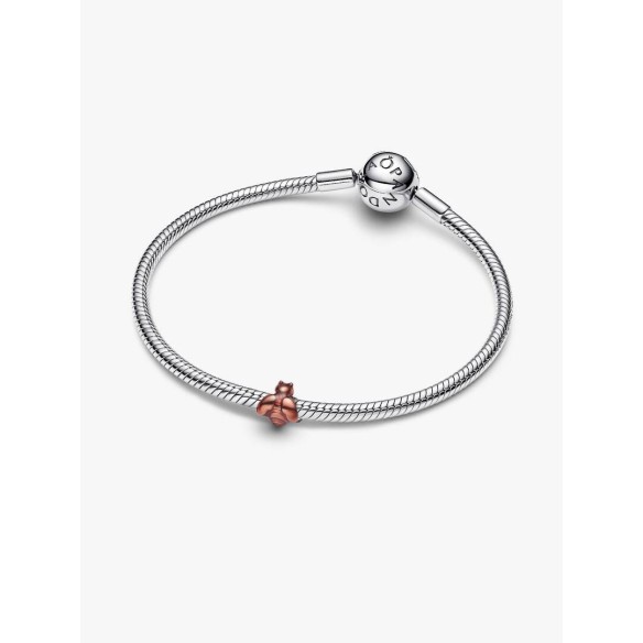 Bee sterling silver mini charm with orange enamel