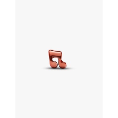 Music note sterling silver mini charm with orange enamel 2