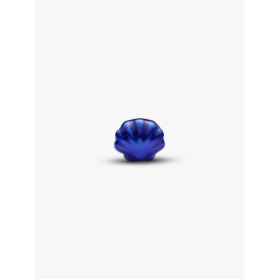 Shell sterling silver mini charm with blue enamel 2