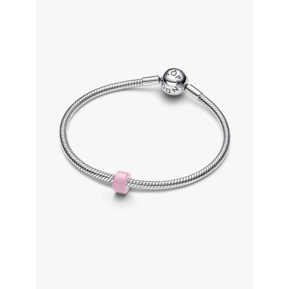 Sterling silver mini charm with pink Murano glass