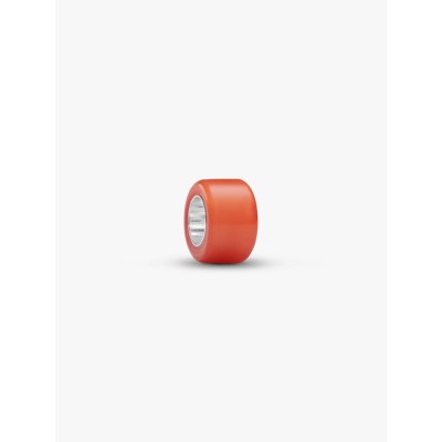Sterling silver mini charm with orange Murano glass