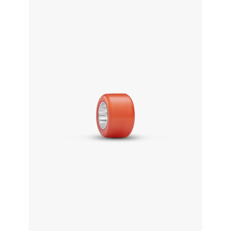 Sterling silver mini charm with orange Murano glass
