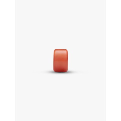 Sterling silver mini charm with orange Murano glass 2