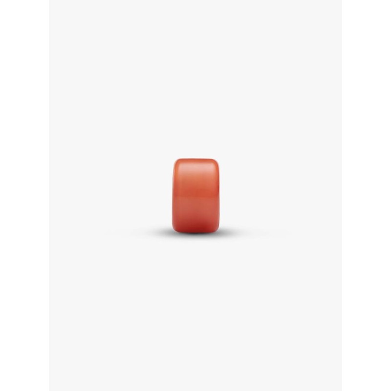 Sterling silver mini charm with orange Murano glass