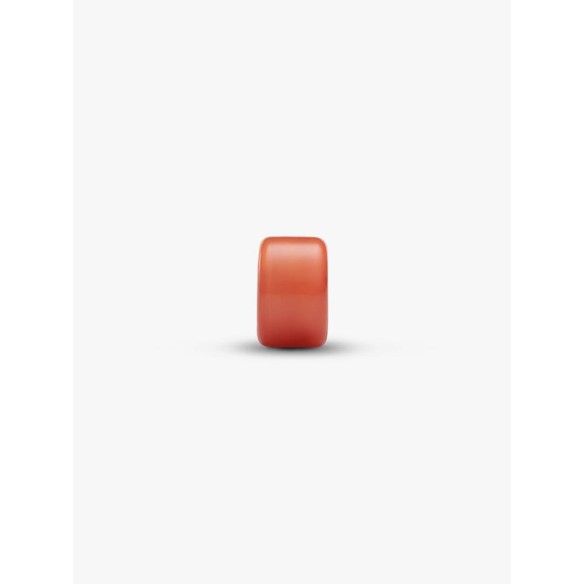 Sterling silver mini charm with orange Murano glass